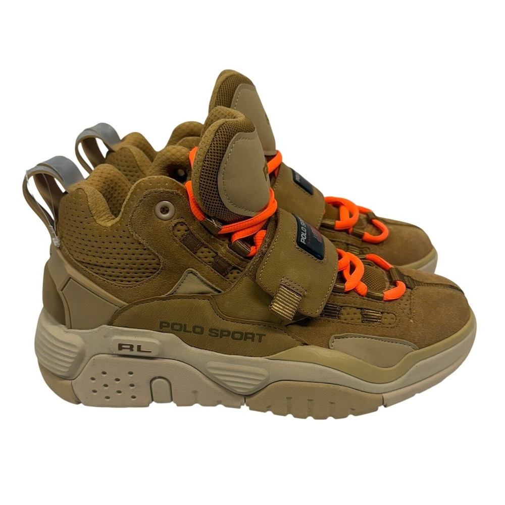 NEW Polo Ralph Lauren PS100 High-Top‎ Sneakers in Monument Tan colorway RARE HTF